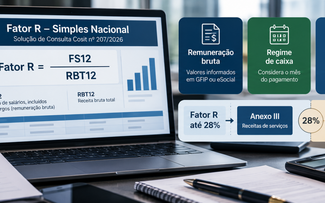 Fator R: Receita define remuneração bruta no Simples